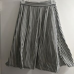 Black and White Striped Skirt